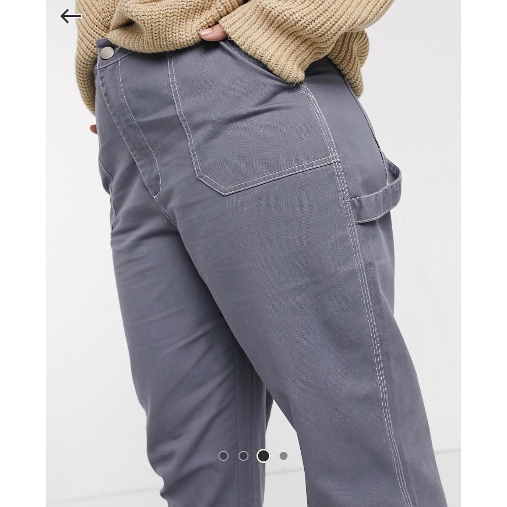 ASOS DESIGN Curve straight leg carpenter with topstitch